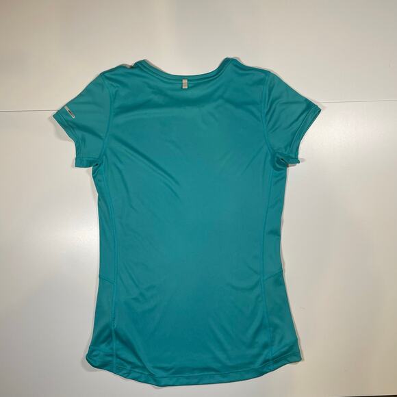 Nike Dri-Fit Womens Running Tee Teal Recycled Polyester Short Sleeve Top Size Sm - Picture 8 of 8